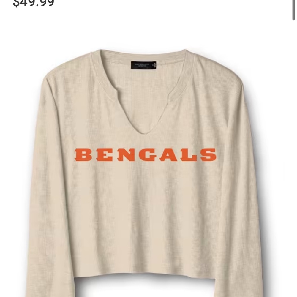 Cream Long Sleeve Bengals Top